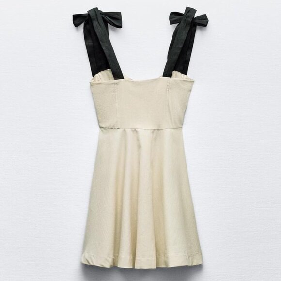 Zara RUFFLED MINI DRESS - Bow Straps - Picture 3 of 5